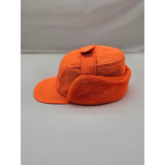 Vintage Made in USA Trooper Winter Trapper Hat Orange with Flaps Hunting - Picture 3 of 12